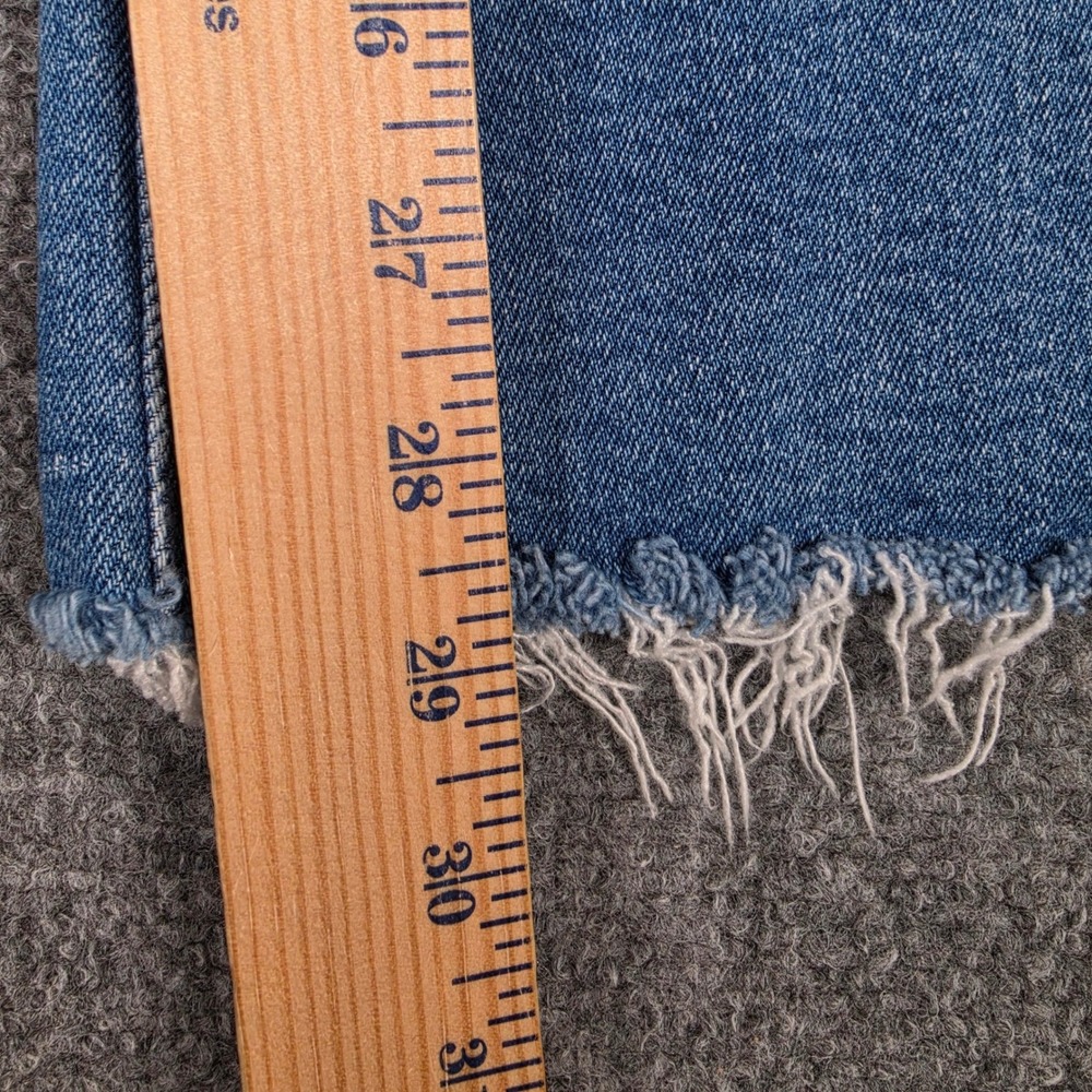 MOTHER Lil Roller Fray Jeans Women 28 Blue Fan Favorite Wide Leg Raw Hem - Picture 5 of 11